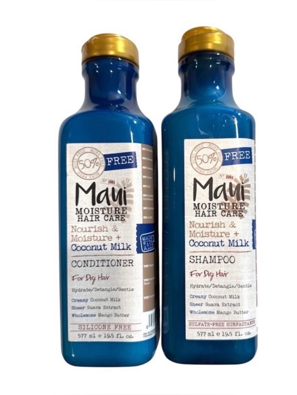 Maui Moisture Coconut Milk Shampoo Conditioner Set 19.5oz Hydrating Dry Hair